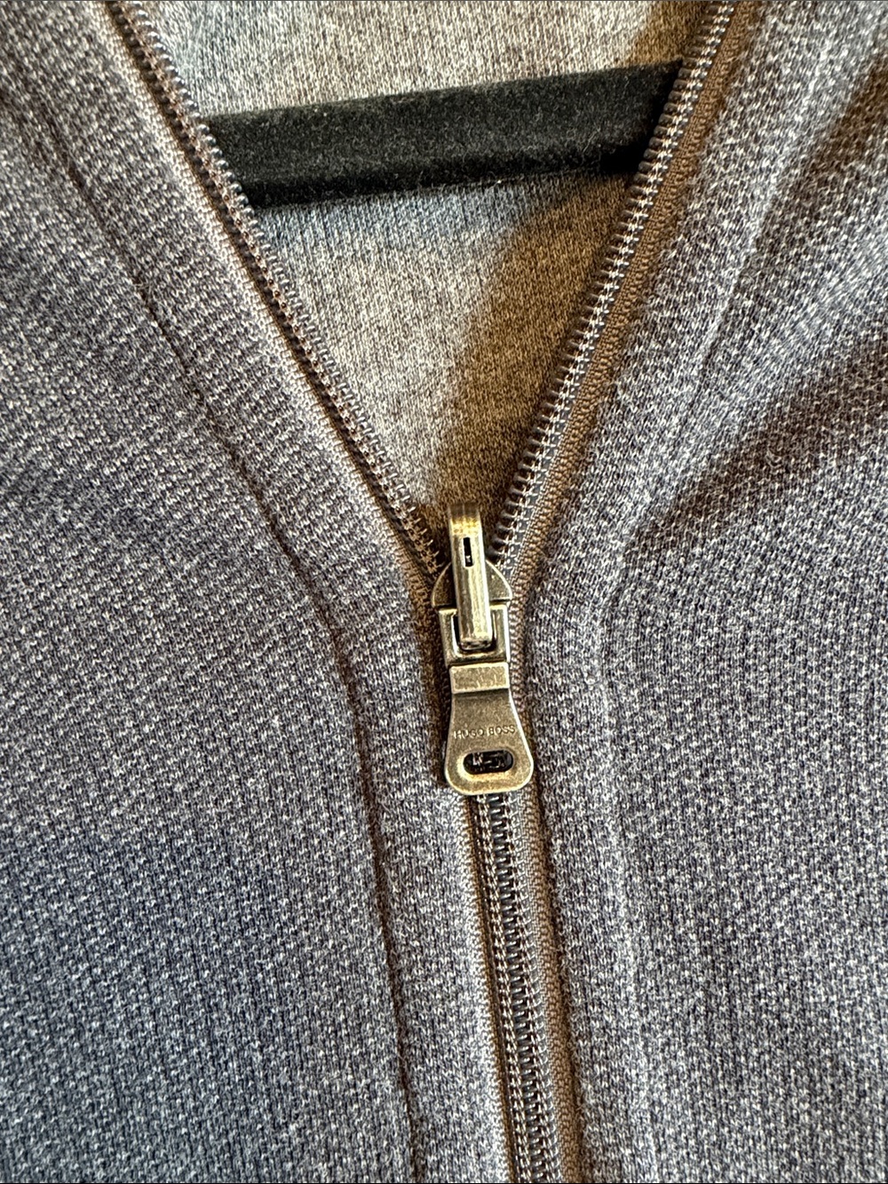 Hugo Boss Gray Regular Fit Zip Sweater - Picture 3 of 5